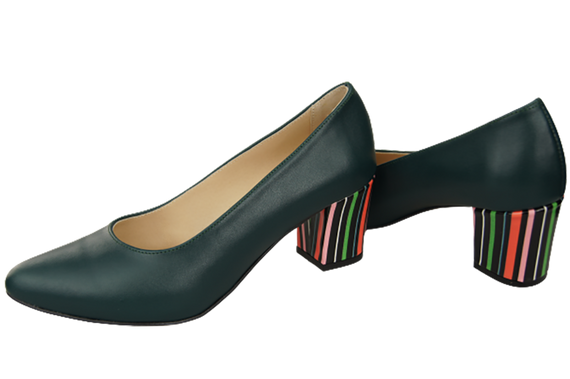 Damenschuhe Malachit Pumps Naturleder mit Zierabsatz 158 ElitaBut