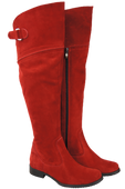 Schuhe Damenstiefel Stiefel Overknee-Stiefel, Naturleder, Velours, Rot 154 ElitaBut