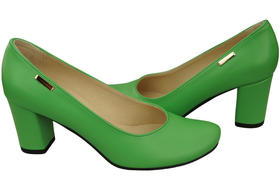 Klassische Damen Limette Leder Mandel Nase Pumps 201 ElitaBut