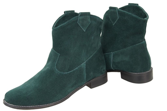 Schuhe Damen-Stiefeletten Frühling/Herbst Naturveloursleder Malachit 132 L ElitaBut