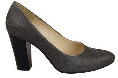 Damenschuhe Pumps, Naturleder, Schuppenmotiv, Grau 926 ElitaBut