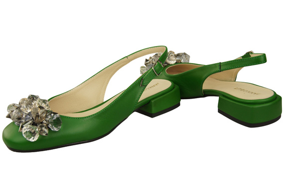 Damen Schuhe Grün Sandalen mit Kristallen Naturleder 215 ElitaBut