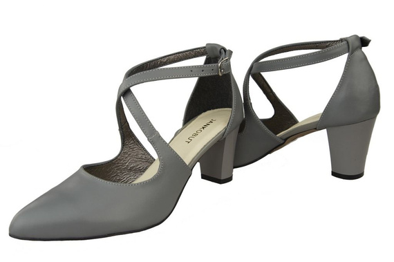 Damenschuhe Sandalen Niedriger Absatz Graues Naturleder 102 ElitaBut