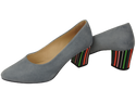 Damenschuhe Pumps Grau Natürliches Wildleder Dekorativer Absatz 158 von ElitaBut