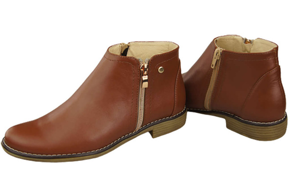 Damenschuhe Damenstiefel Warmes Naturleder, Braun 872 von Elitabut