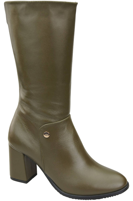 Schuhe Damen-Halbstiefel, Naturleder, Oliv 189 ElitaBut