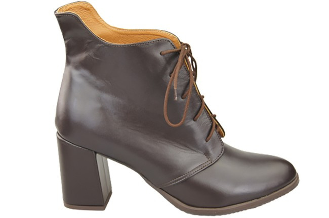 Winter-Schnürstiefel für Damen, Naturleder, Schokolade 174 von ElitaBut