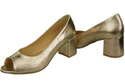 Damenschuhe PEEP TOE Gold Pumps, Naturleder mit beschichtetem Absatz 192 ElitaBut