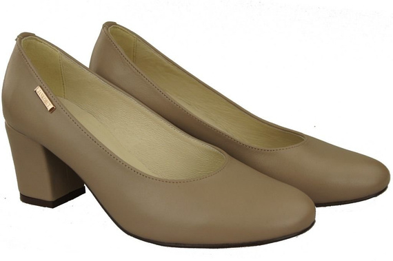 Damenschuhe Cappuccino-Pumps Naturnarbenleder 125 ElitaBut