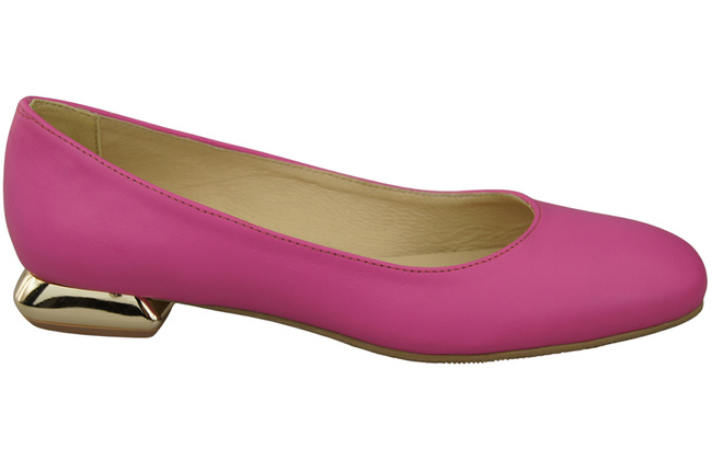 Flache Frauen Schuhe Fuchsie Dekorative Ferse Naturleder 209 ElitaBut