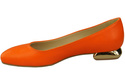 Flache Frauen Schuhe Orange Dekorative Ferse Naturleder 209 ElitaBut