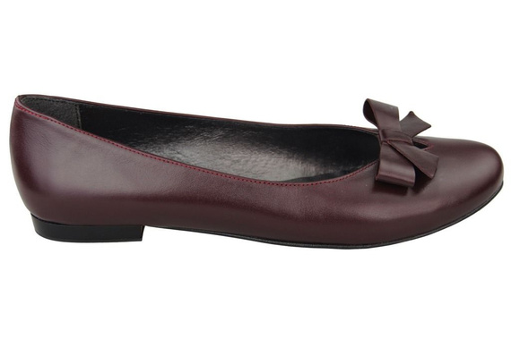 Damen-Ballerinas, Burgunderrot, Naturleder 998 ElitaBut