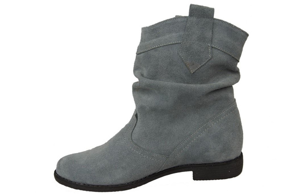 Schuhe Damen-Stiefeletten Frühling / Herbst, natürliches Veloursleder, Grau 117 L ElitaBut