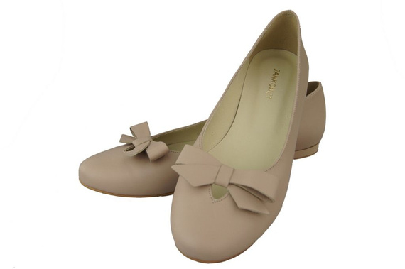 Damen-Ballerinas Cappuccino, Naturleder 998 ElitaBut
