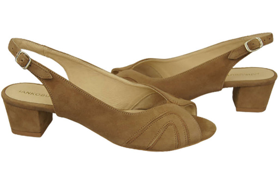 Damenschuhe Sandalen, natürliches Wildleder, Olive 991 ElitaBut