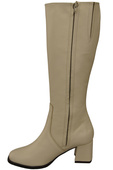 Bequeme Damen Beige Niedrig Absatz Stiefel Naturleder 212 ElitaBut
