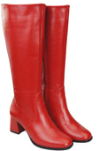 Bequeme Damen Rot Niedrig Absatz Stiefel Naturleder 212 ElitaBut