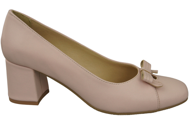 Damen Pumps mit Schleife Puderrosa Naturleder und niedrigem Absatz 203 ElitaBut