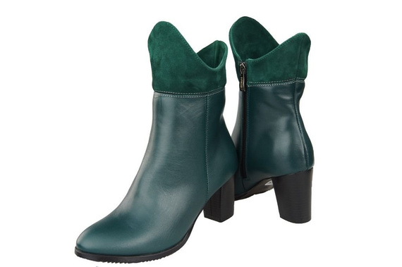 Damen-Winterstiefel, Naturleder, Malachit 137 ElitaBut