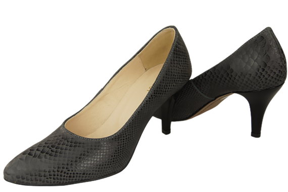 Damenschuhe Pumps Graues Schlangenmotiv Naturleder 150 ElitaBut