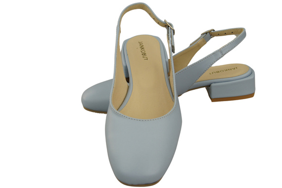 Damen Schuhe Sandalen Hellblau Flacher Absatz Naturleder 206 ElitaBut