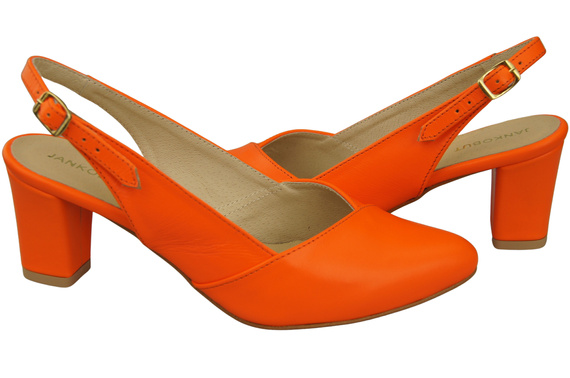 Damen Footwear Orange Stiletto Sandalen Natural Leder 217 ElitaBut