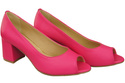 Damenschuhe PEEP TOE Pumps Neonrosa Naturleder mit beschichtetem Absatz 192 ElitaBut
