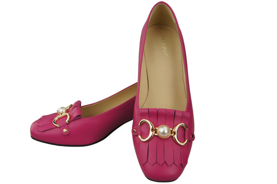 Damenschuhe Pumps mit Fransen verziert Lila Naturleder 195 ElitaBut