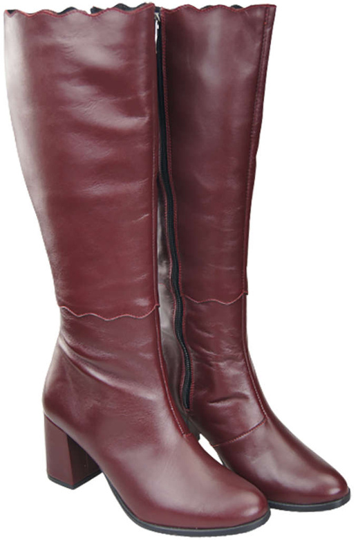 Klassische Damenstiefel, Naturleder, Burgund 176 ElitaBut