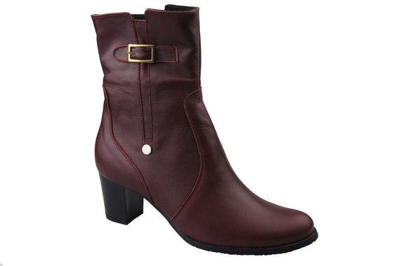 Damenschuhe Damenstiefel, warm, Naturleder, Burgunderrot 882 von ElitaBut