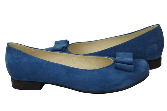 Damenschuhe Ballerinas Blau, Naturleder, Wildleder 126 ElitaBut