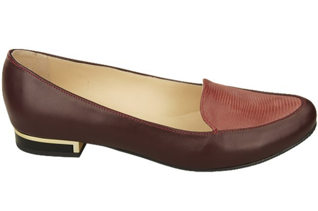 Damen Ballerinas Lords, Naturleder, Burgund 908 ElitaBut