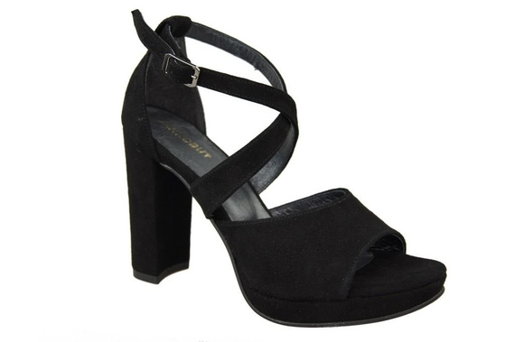 Damenschuhe Sandalen Schwarz, Naturleder, Wildleder 114 ElitaBut