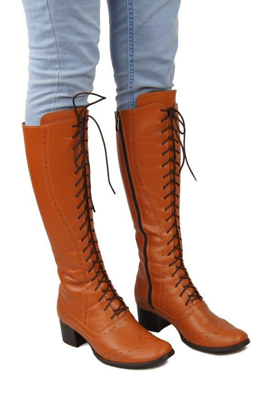 Damenschuhe Schnürstiefel, Naturleder, Rude 595 ElitaBut