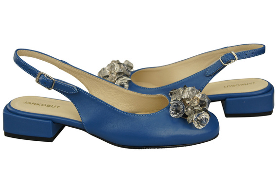 Damen Schuhe Blau Sandalen mit Kristallen Naturleder 215 ElitaBut