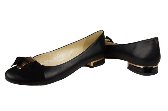 Damen Ballerinas, Naturleder, Schwarz 894 ElitaBut