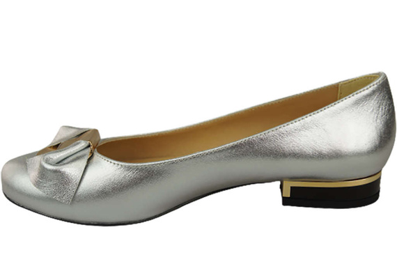 Damen Ballerinas Naturleder Silber 894 ElitaBut