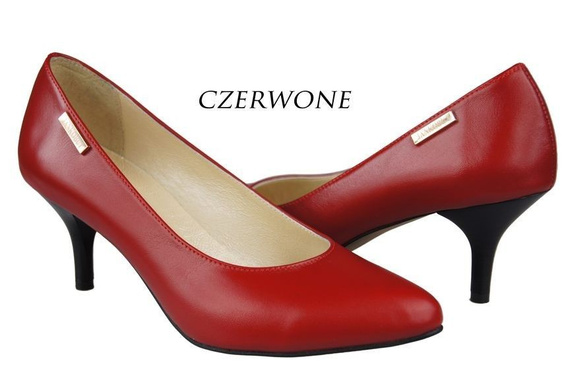 Damenschuhe Pumps, Naturleder, Rot 825 ElitaBut