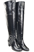 Footwear Overknee-Stiefel für Damen, Naturleder 190, Schwarz glänzend ElitaBut