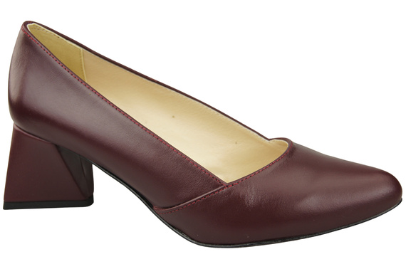 Damen Pumps Burgund Echtleder Spitz Zehen Absatz ElitaBut 221