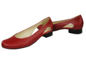 Damen-Ballerinas Rot, Naturleder 103 ElitaBut