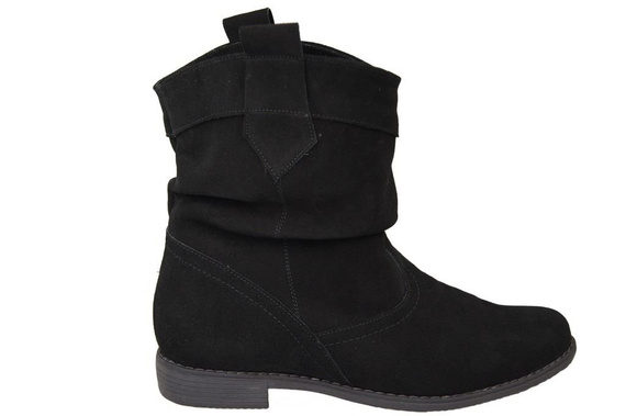 Schuhe Damen Stiefeletten Winter Naturveloursleder Schwarz 117 Von ElitaBut