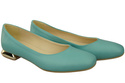 Flache Frauen Schuhe Türkis Dekorative Ferse Naturleder 209 ElitaBut