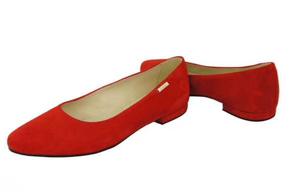 Damenschuhe Ballerinas Rot, Naturleder, Wildleder 131 ElitaBut