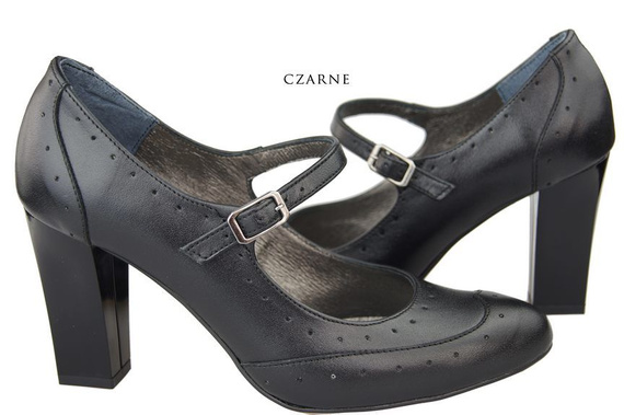 Damenschuhe Pumps, Naturleder, Schwarz 958 ElitaBut