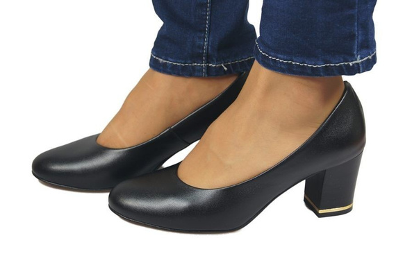 Damenschuhe Pumps Naturleder Schwarz 818 ElitaBut