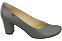 Klassische Damen Grau Leder Mandel Nase Pumps 201 ElitaBut