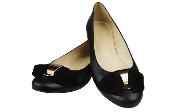 Damen Ballerinas, Naturleder, Schwarz 894 ElitaBut