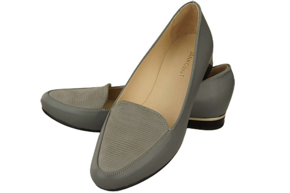 Damen Ballerinas Lords, Naturleder, Grau 908 ElitaBut