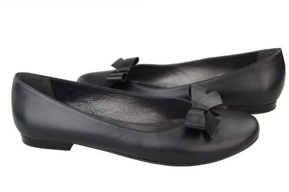 Damen Ballerinas Schwarz, Naturleder 998 ElitaBut